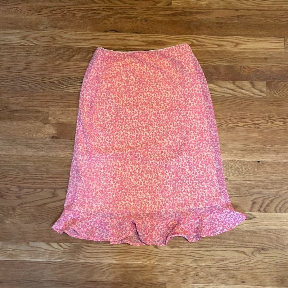 Wild Fable Pink and Yellow Floral Skirt